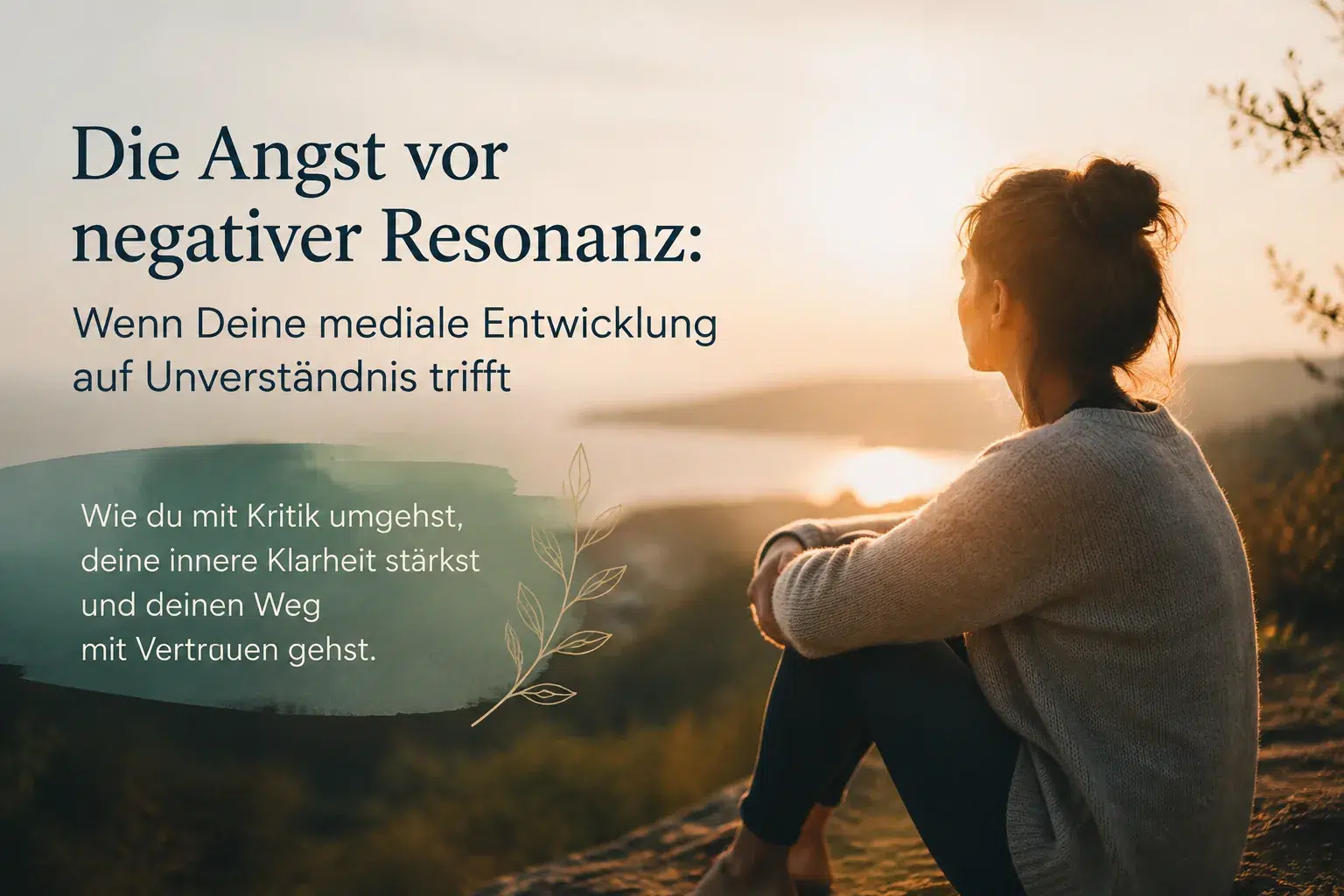Person betrachtet eine Landschaft im Sonnenlicht als Symbol für innere Klarheit und den bewussten Umgang mit medialer Entwicklung