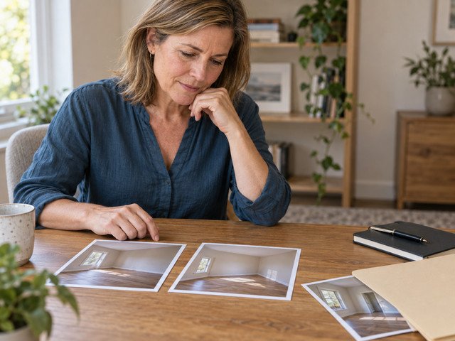 blinde-flecken-erkennen Frau betrachtet nachdenklich eine Situation – eigene blinde Flecken erkennen